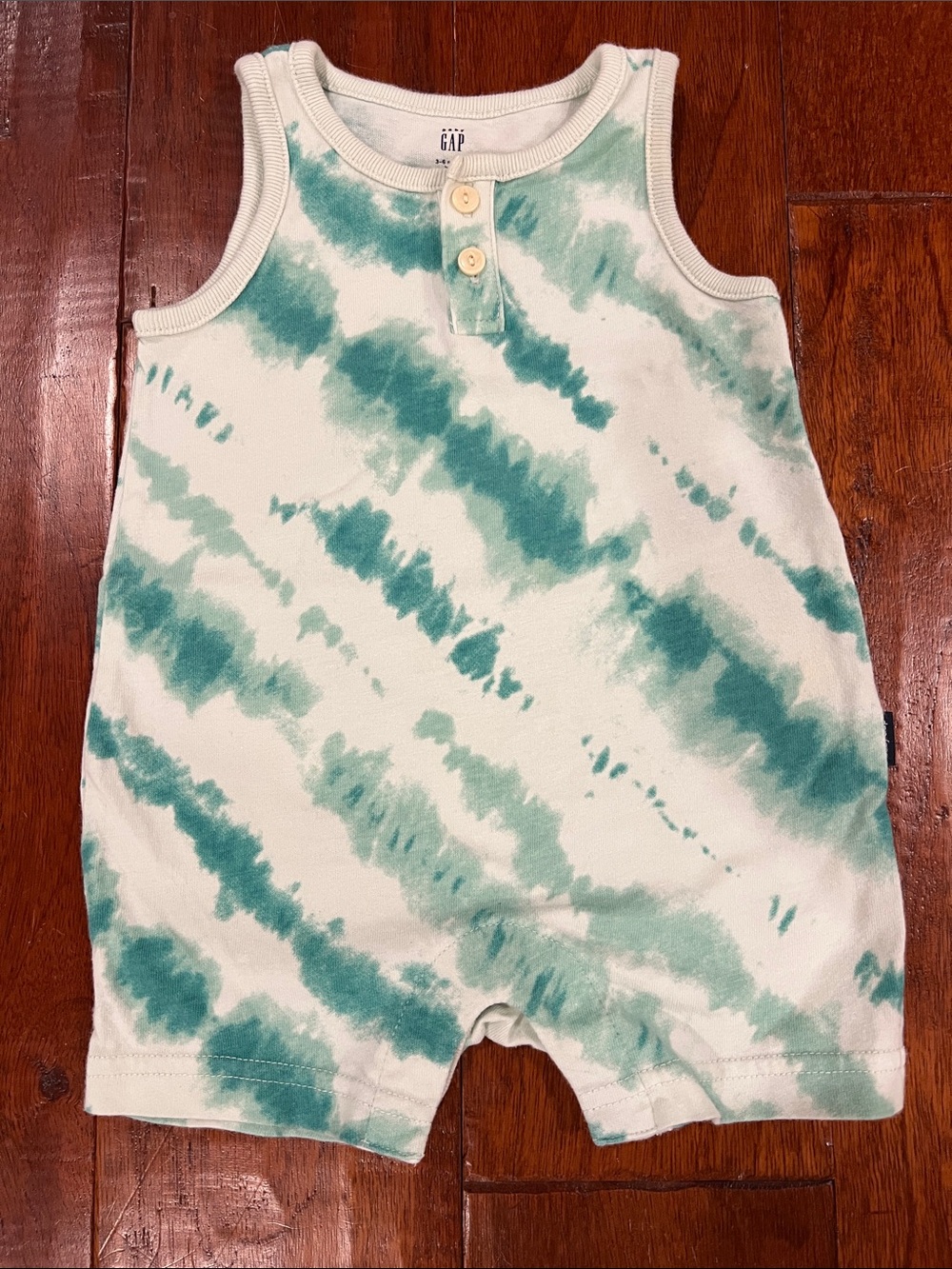 GAP Teal Tie-Dye Baby Tank Romper